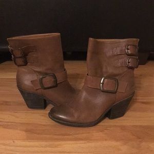 Lucky Brand Leather Buckle Boots